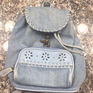 Vintage denim backpack purse